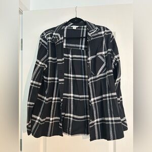 Chic Black and Gray Plaid Women's Jacket
